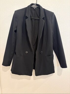 Express Black Women's Double-Button Blazer